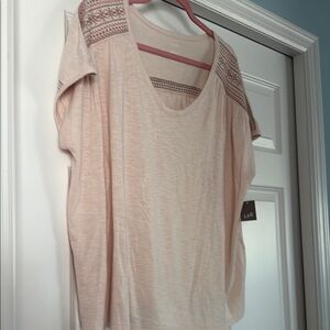 J. Jill Light Pink Blouse with Embroidered Details